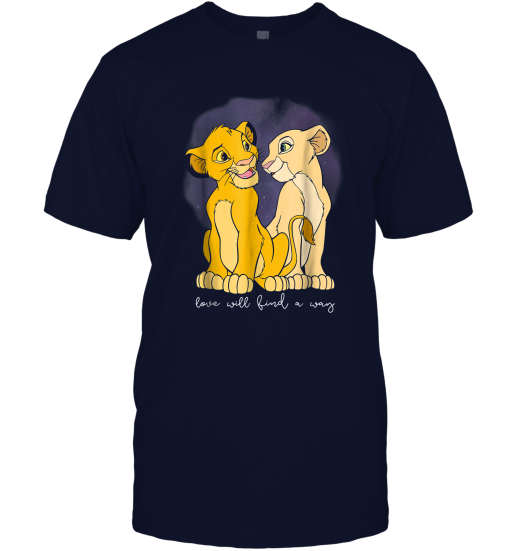 Disney Lion King Simba Nala Love Valentine's Men Cotton T-Shirt